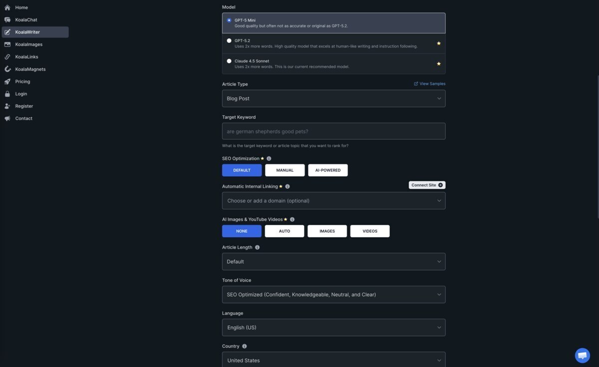 Koala Writer AI Content Tool