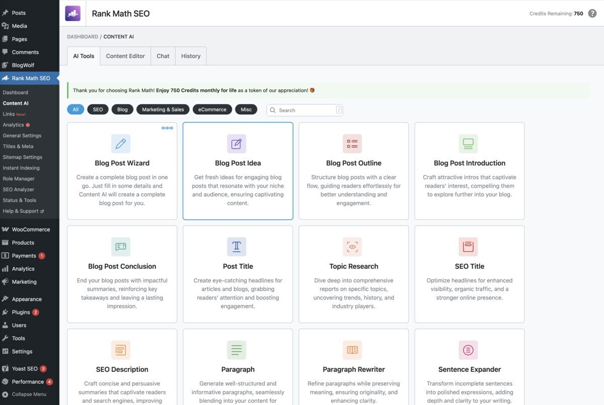 Rank Math Content AI WordPress Plugin