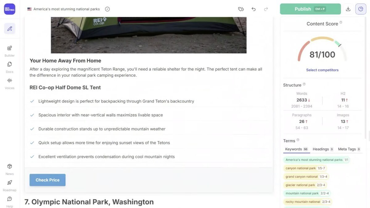 SEOWriting.ai AI Article Writer Tool - Best for Long-Form Blog Content